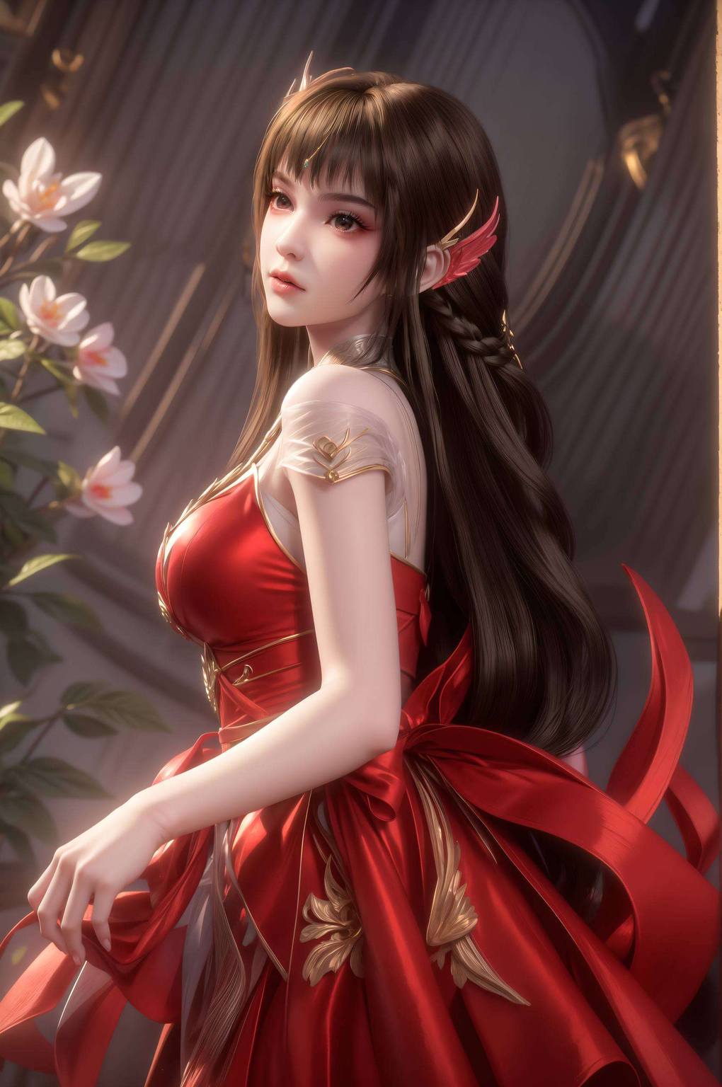 她的动态壁纸仿佛从百炼成神的世界中走出来的仙子