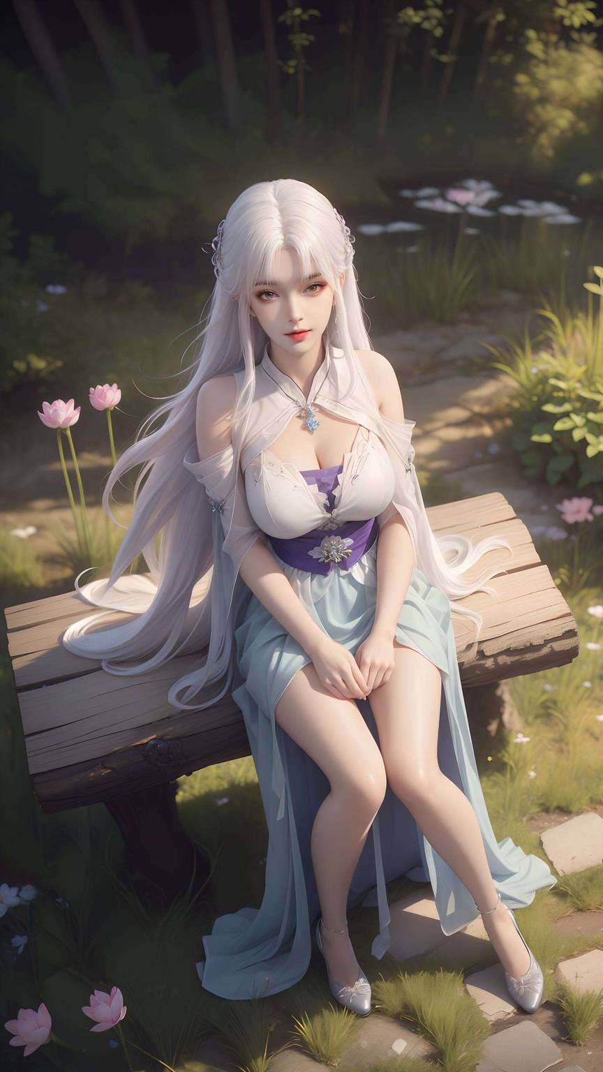 风华绝代其发如瀑