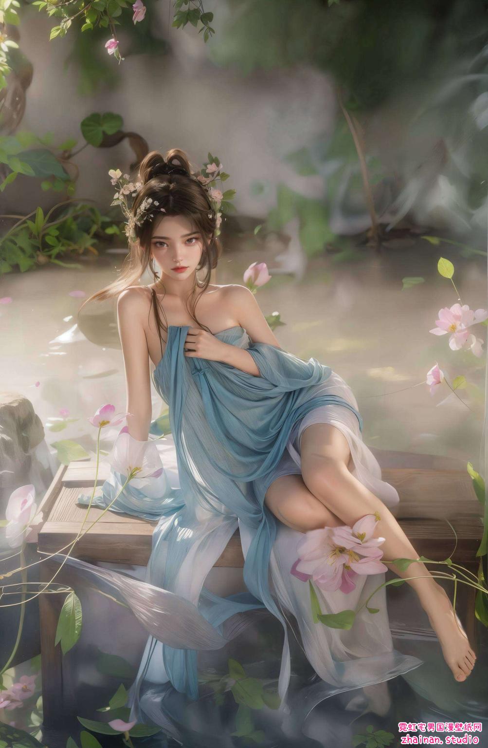 这款AI国漫美女程灵屏保壁纸色彩鲜明