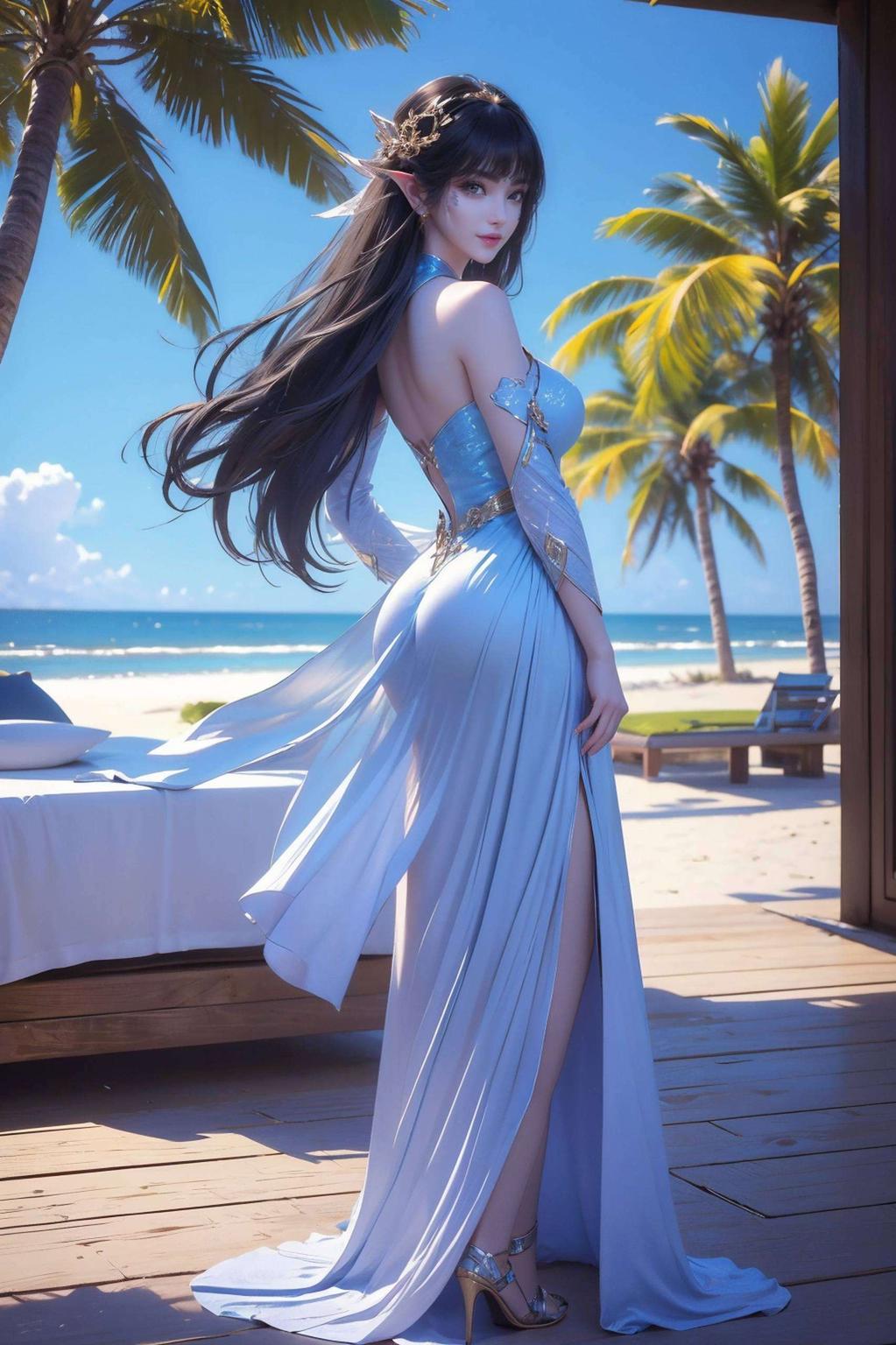 巧妙融合了古典美与现代科技将优雅的凤清儿呈现在电脑横屏上