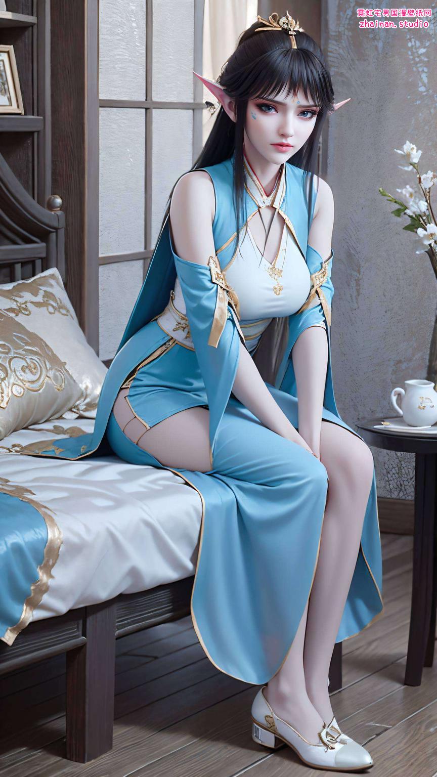 尽显美女魅力以护眼水彩风格呈现