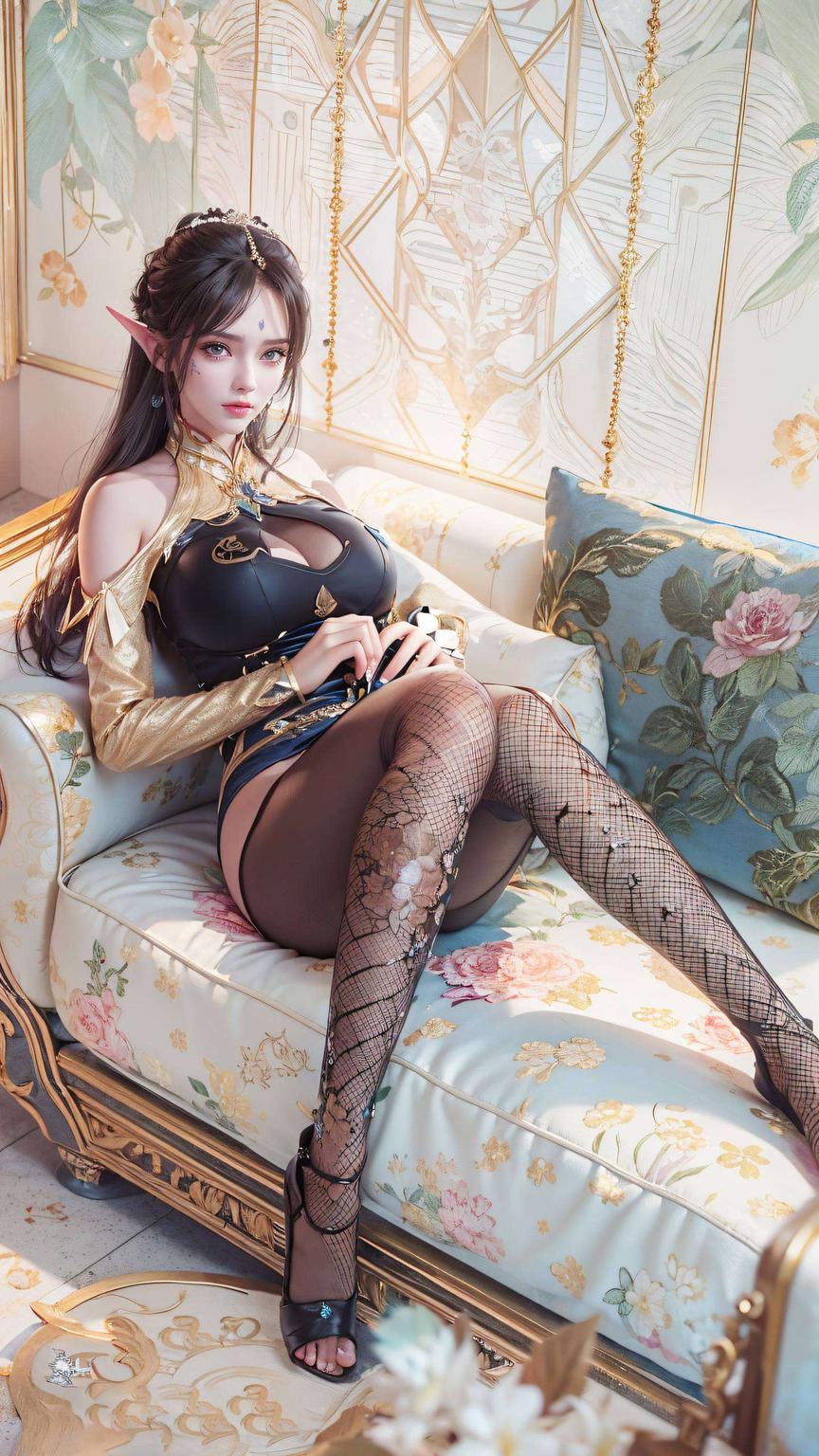 与冷硬的金属手机完美融合如同她的气质一般