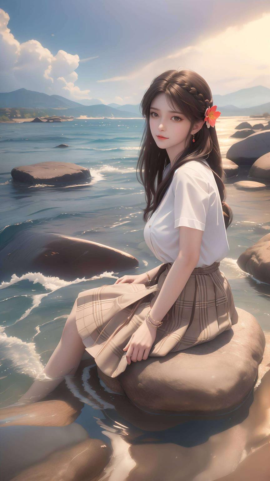 火灵儿云曦以其独特的魅力化身为手机壁纸上的国漫美女