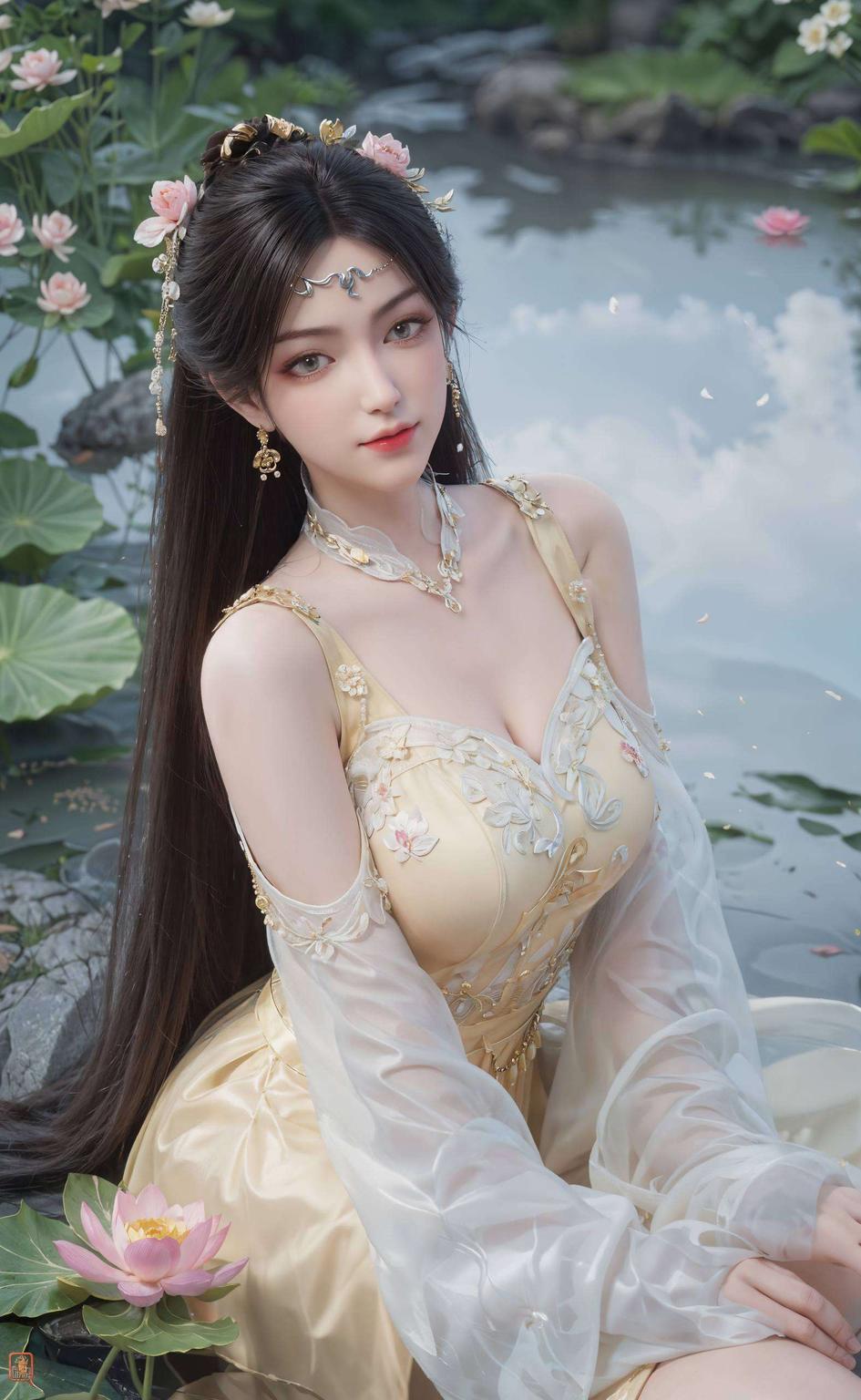 以国漫美女金瓶儿为主角让桌面瞬间焕发古韵之美