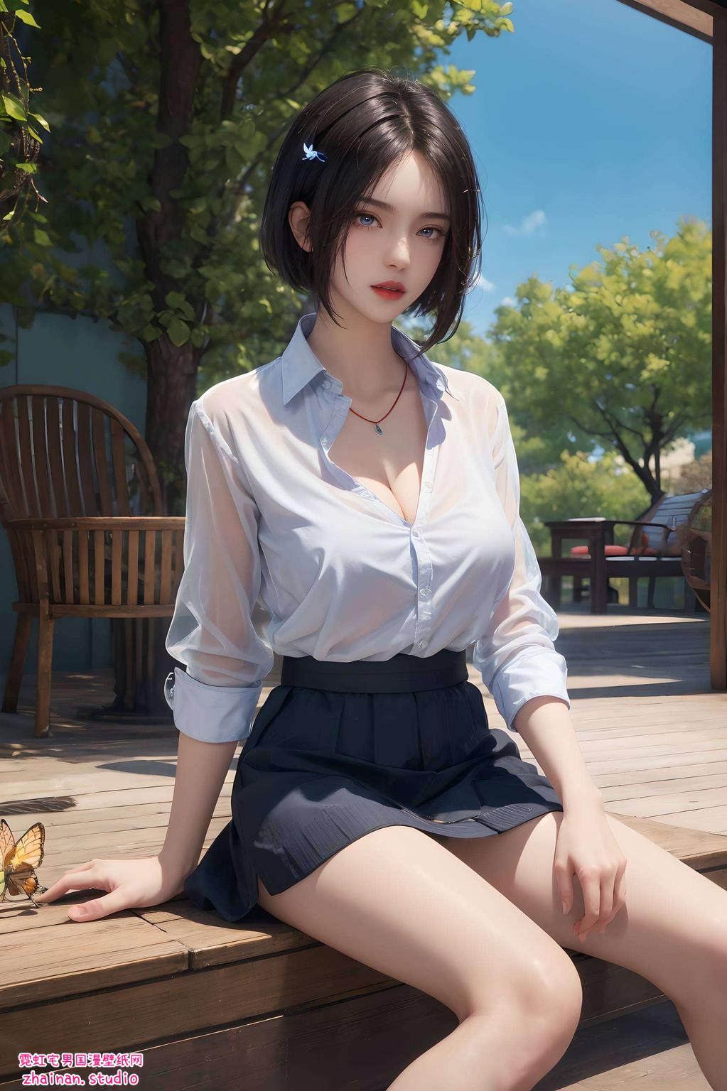 国漫美女姬如雪短发造型亮相可爱的图片设计