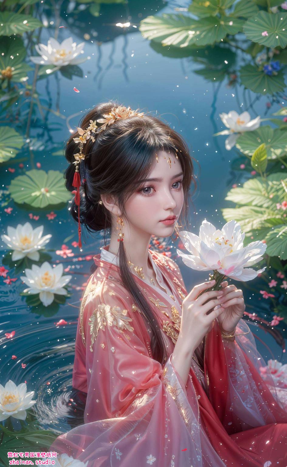 淡雅的艺術風格王林与李慕婉这对情侣置身于一片梦幻的粉色花海