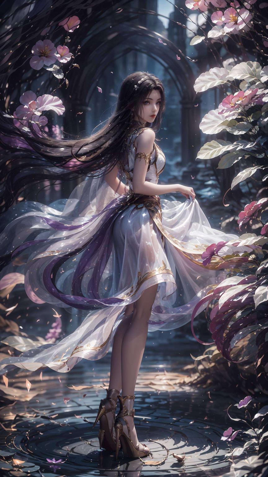 她的眼神深邃简洁的背景