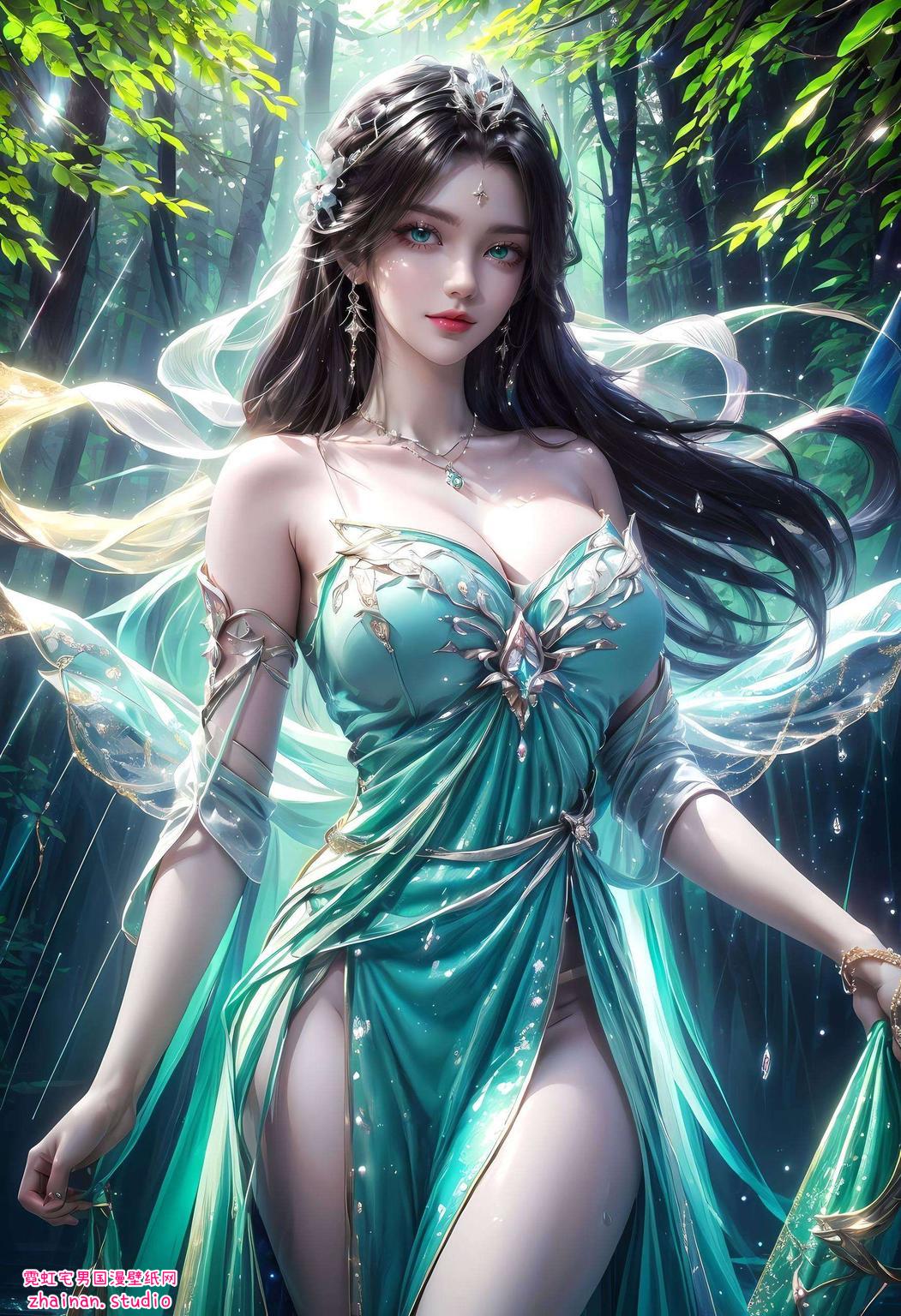 一袭青衣轻舞高清无水印