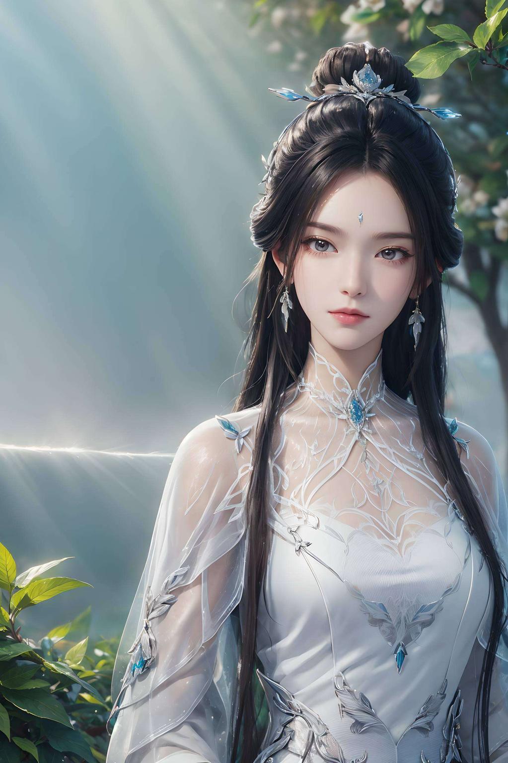 她的壁纸照片如同冬日里的雪花