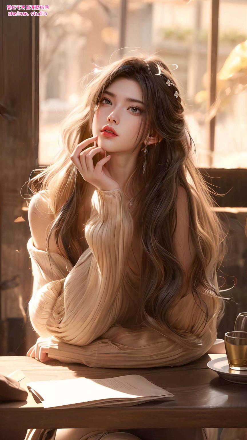 那位翩翩起舞的AI国漫美女几何图案与她的风采相映成趣