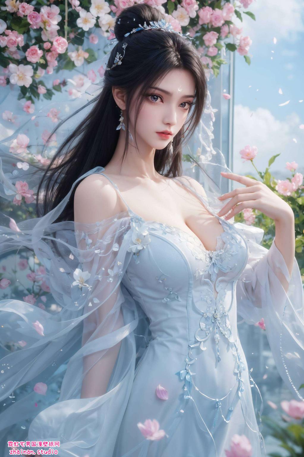 陆雪琪淡粉色背景中