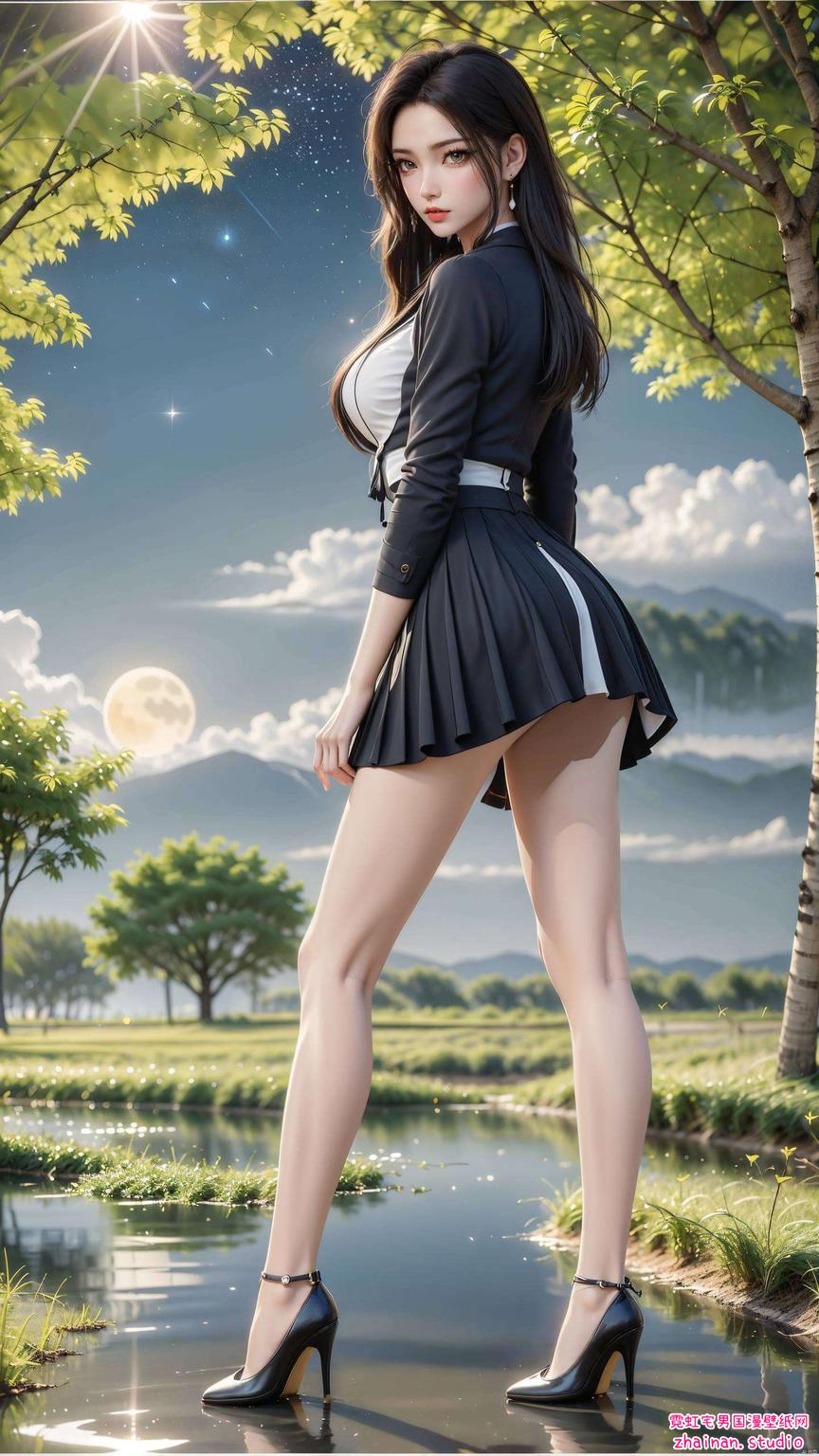 如火焰般燃烧在壁纸之上与AI国漫的细腻笔触相融