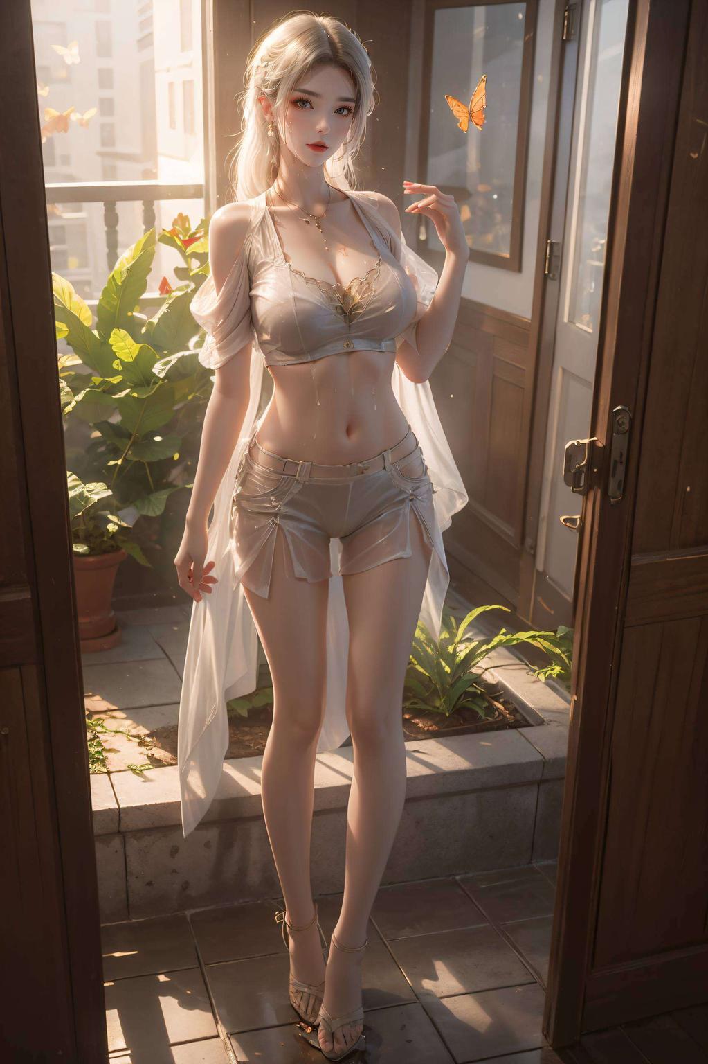 4K分辨率下的渐变色彩这款AI国漫美女壁纸