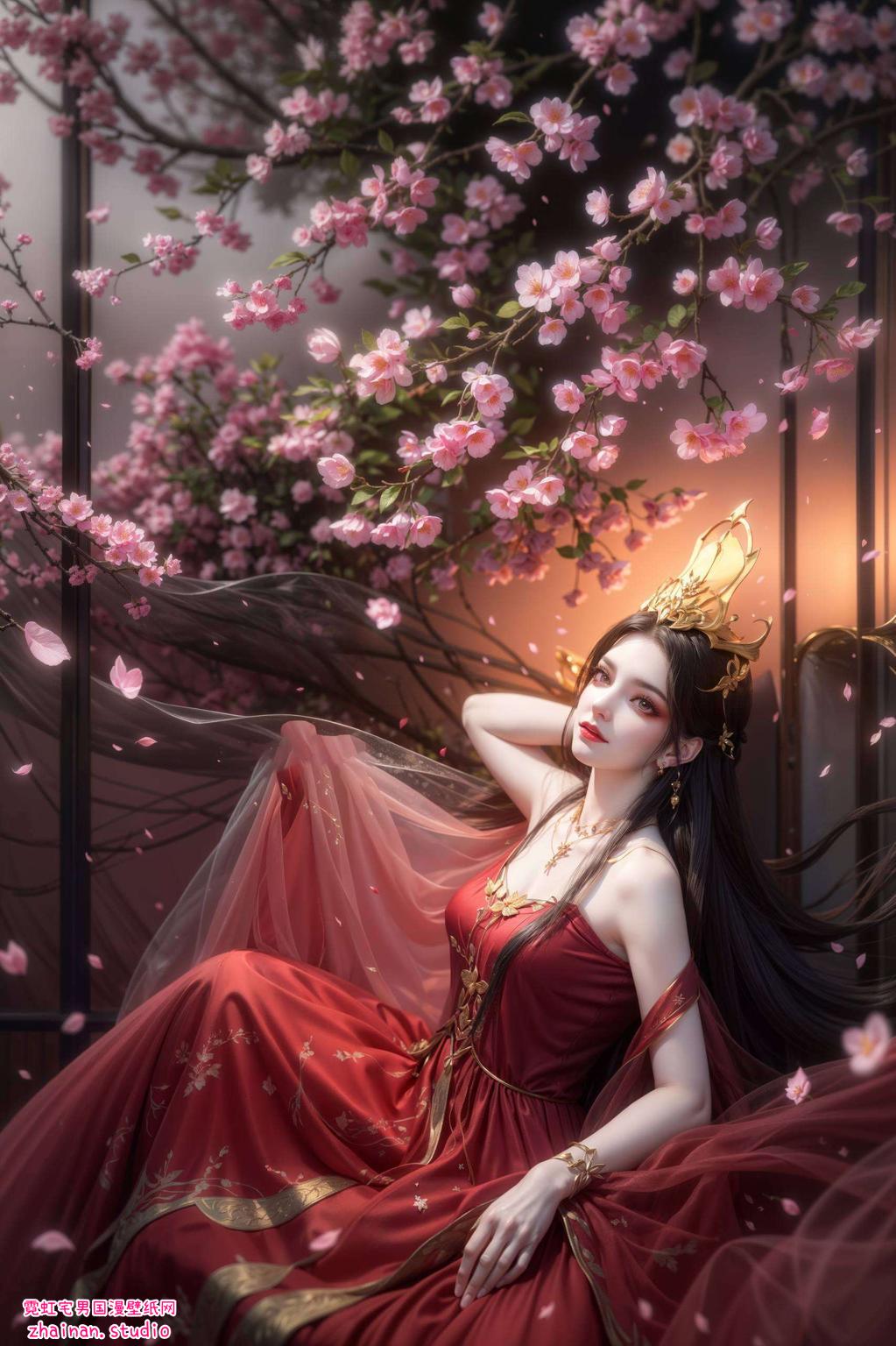 流光溢彩的条纹映衬出美杜莎的深邃眼神这款完美高清的条纹平板国漫美女背景图片