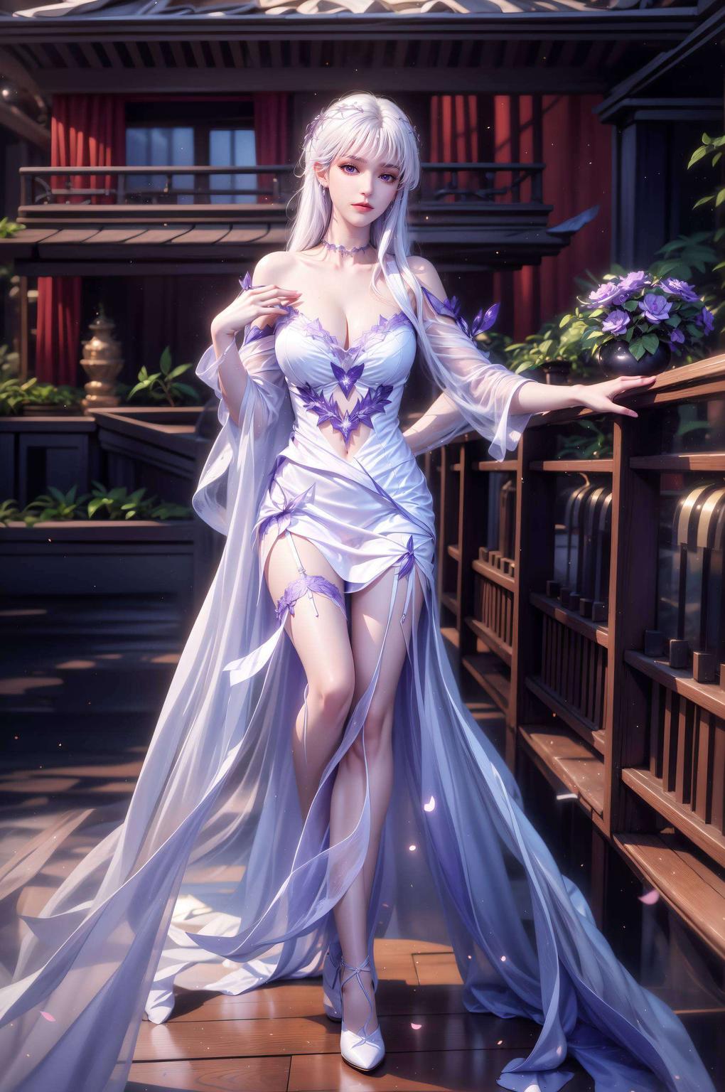 展现独特的美感这款AI国漫女神建筑Win10壁纸