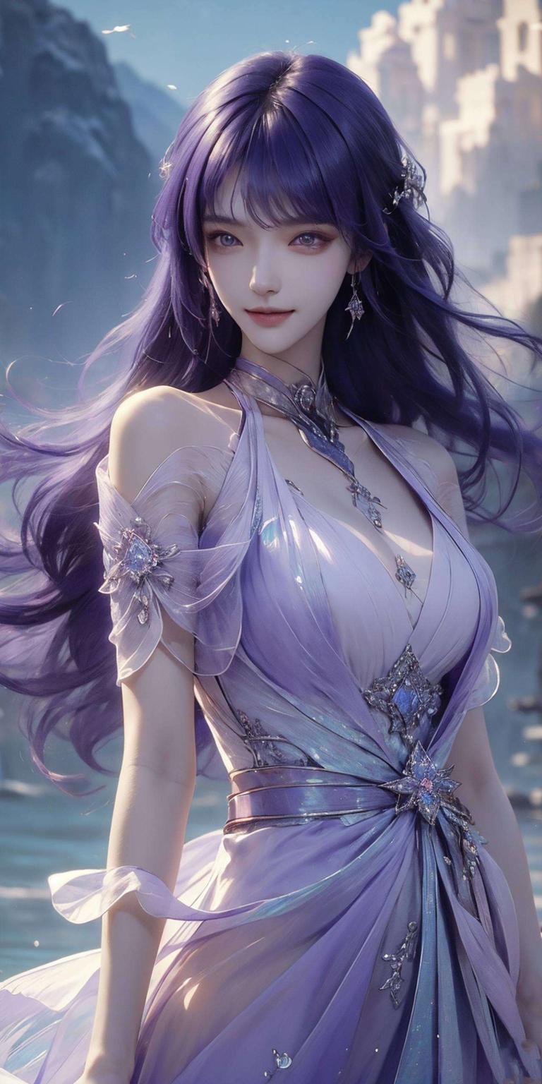 每一帧都是浪漫的剪影AI国漫女神圣采儿以侘寂风2560p壁纸桌面装饰图的形式
