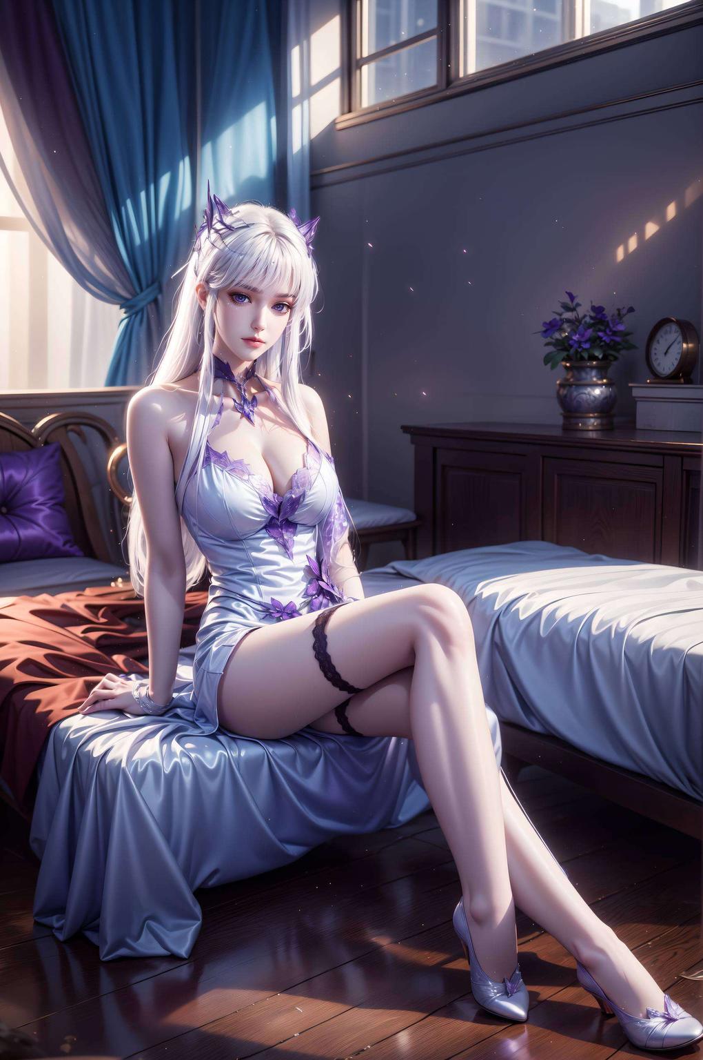 古风元素与现代科技完美融合绚丽的古风服饰与未来感十足的背景交织