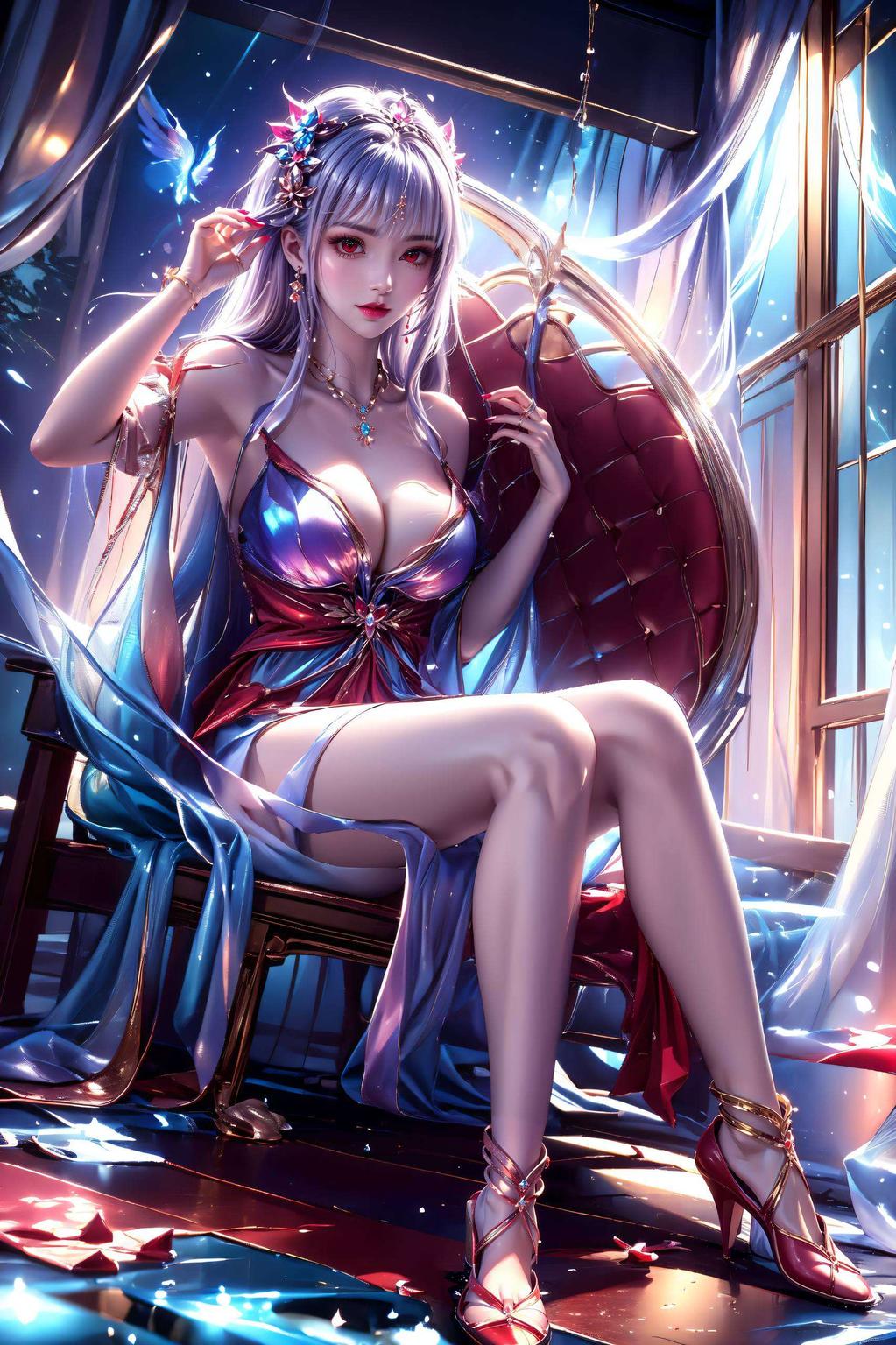 其身影化为精美抽象线条以流畅的线条捕捉月光之美