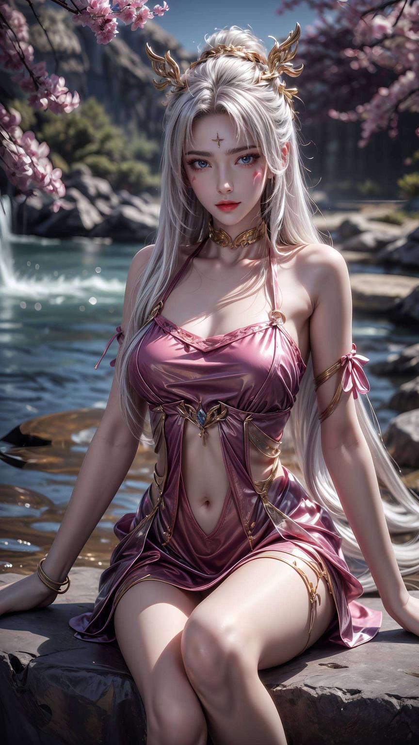 淡雅的色彩搭配以天狐仙子的图片为核心