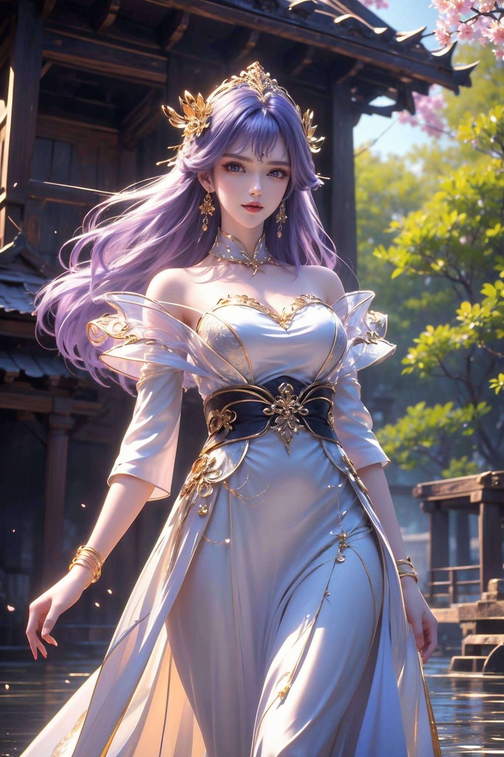 这款AI国漫女主丝绒2560p壁纸动画美轮美奂