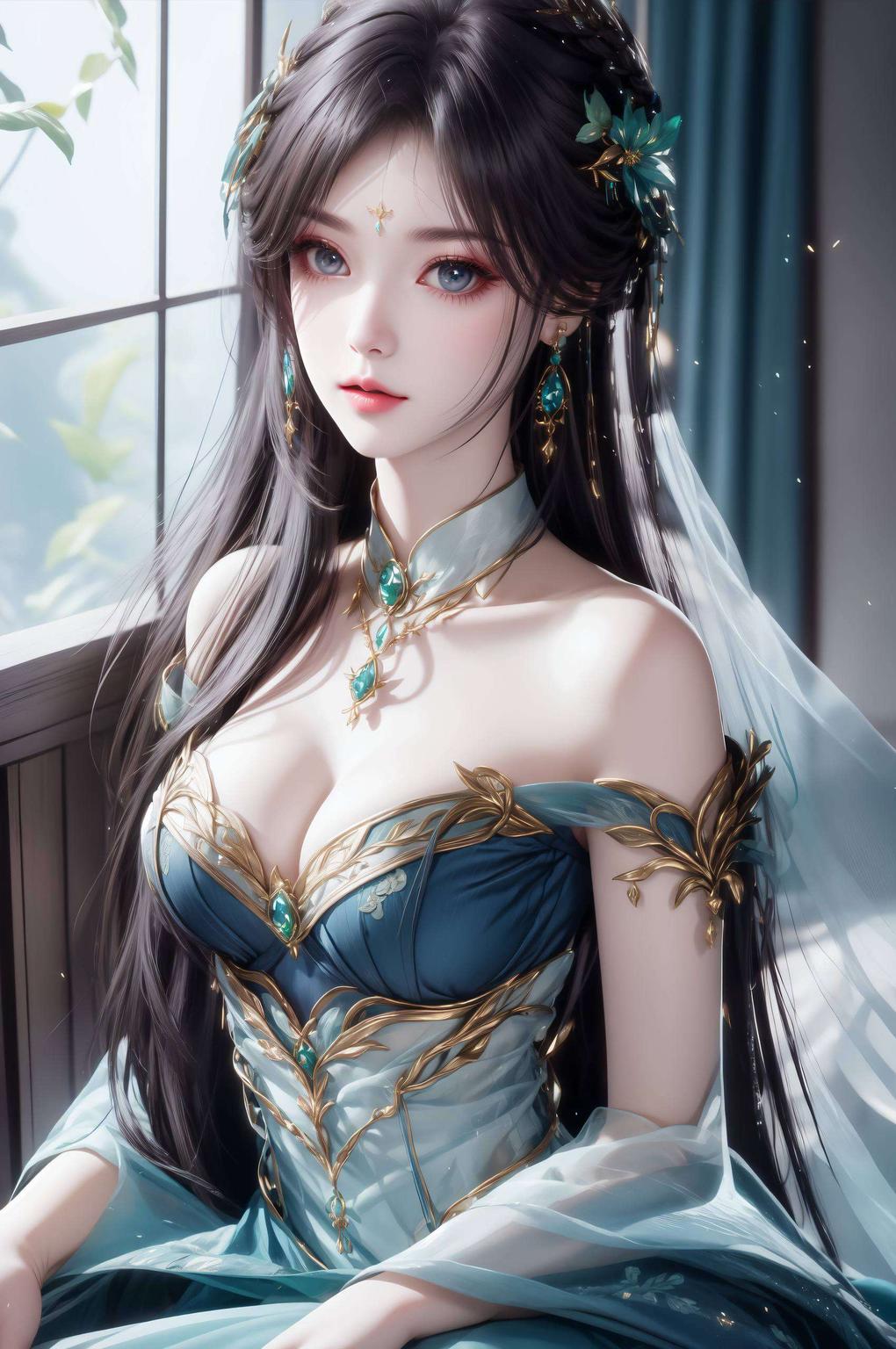 融合了渐变平板的构图美学这款以国漫女神萧薰儿为主角的唯美手机壁纸