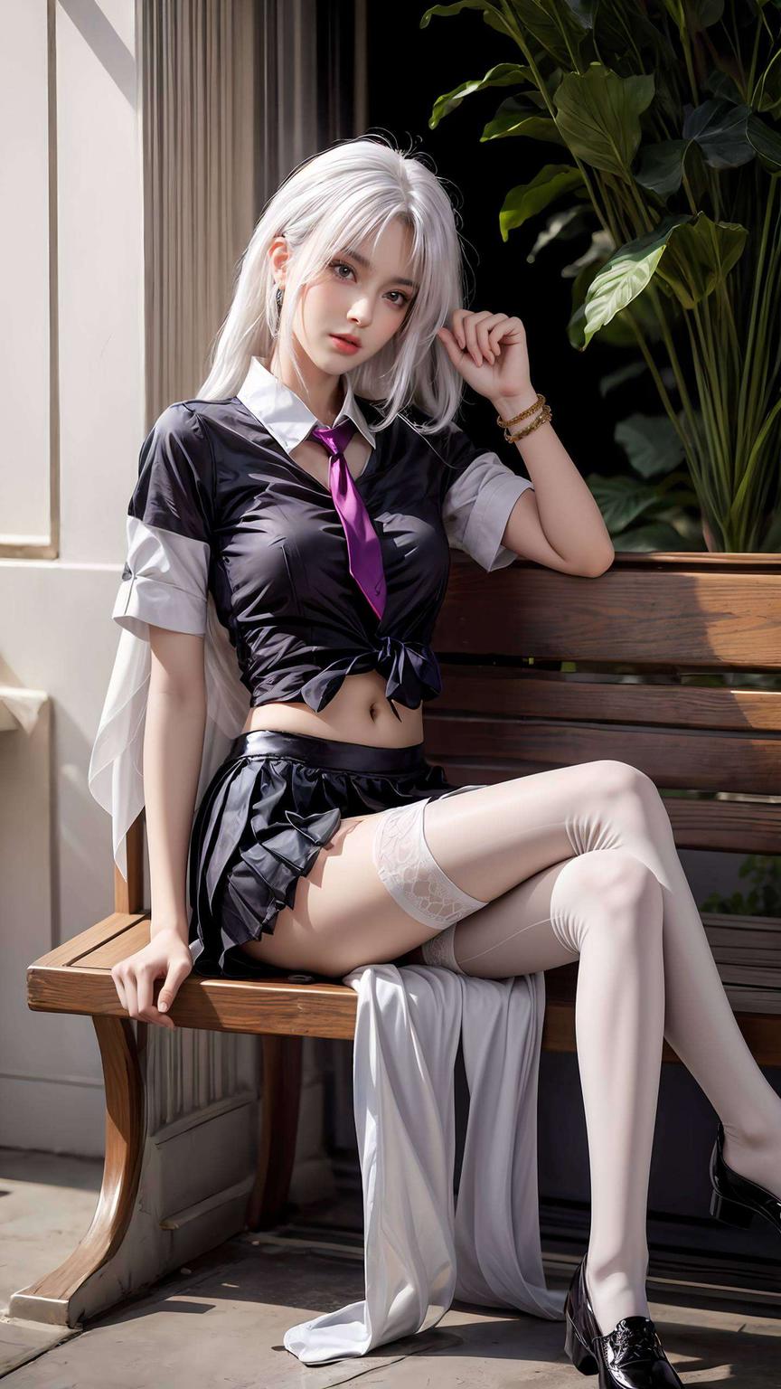 竖屏高清呈现这款超好看的国漫女主AI金属质感PC漫画壁纸