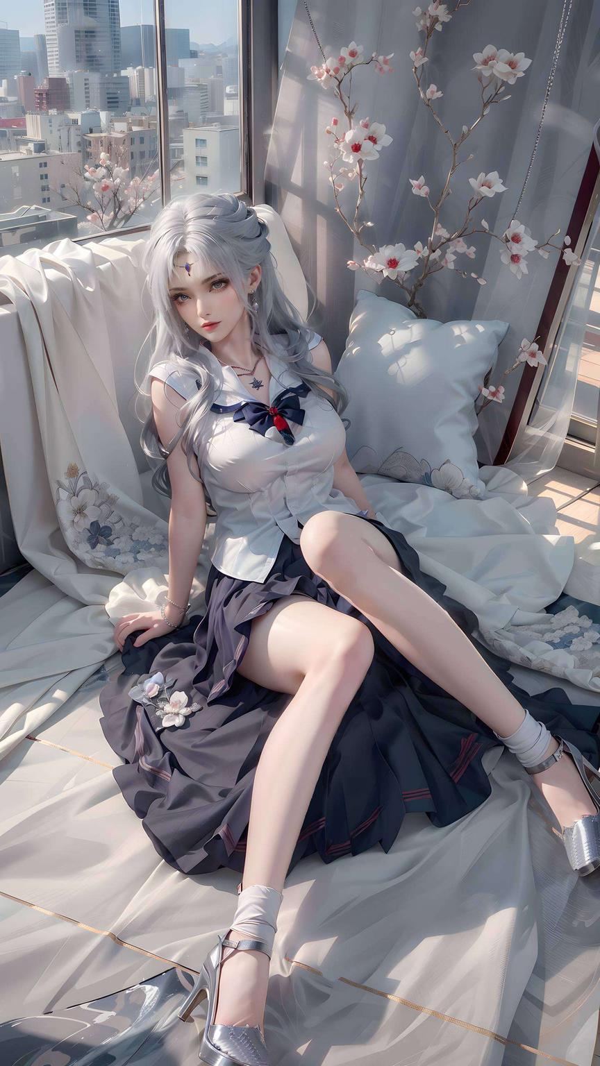 细腻描绘出她的灵动眼神与柔和发丝这款高清AI人物特写素材