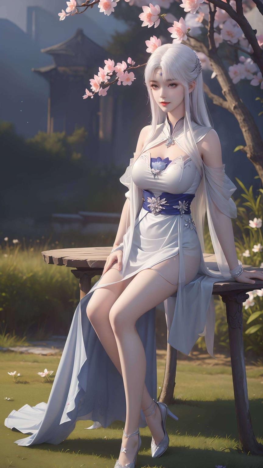 这款国漫女生桌布手机壁纸细腻的笔触描绘出她的柔美身姿