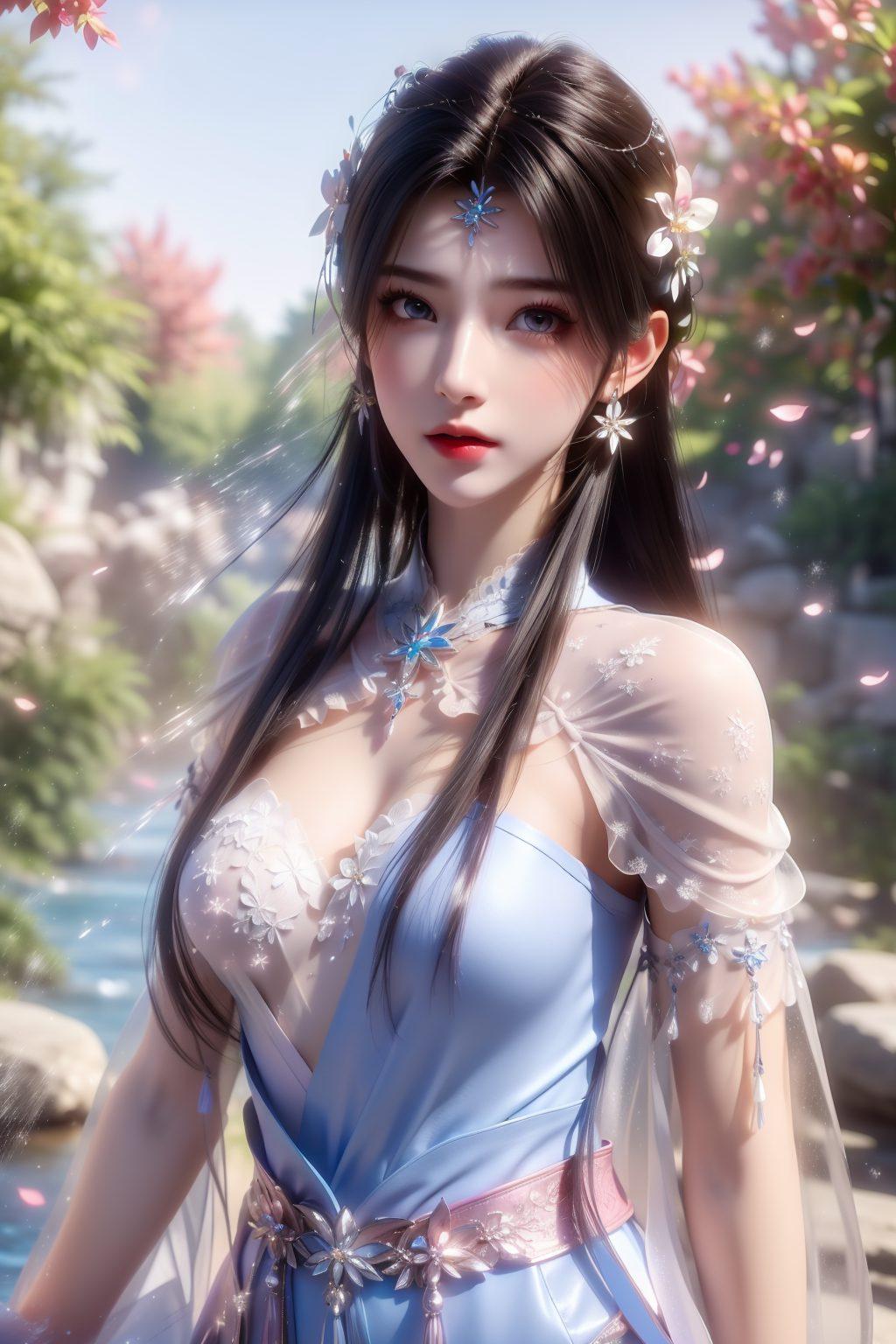 每一次微笑都如花开般绚烂高清AI特写素材