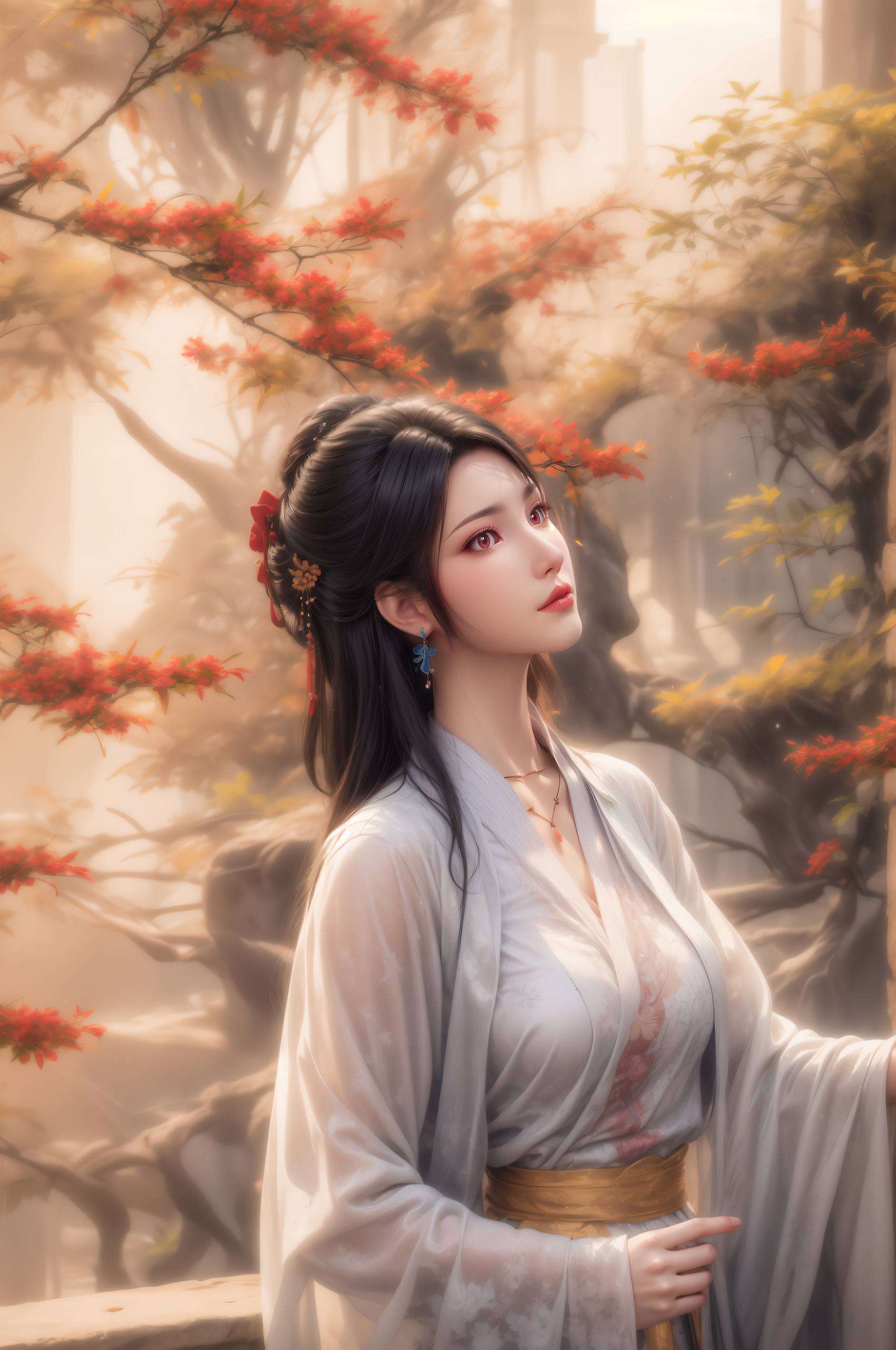 细腻笔触描绘出夭夭的清冷气质元尊夭夭壁纸海报