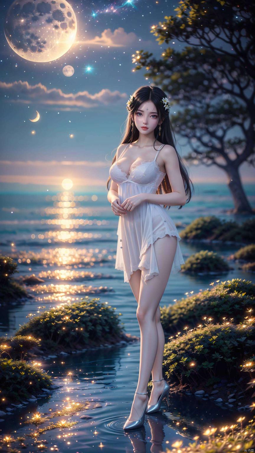 这款1920x1080的电脑壁纸将古典韵味与现代审美完美融合绘制月光下的国漫美女——月婵壁纸真人