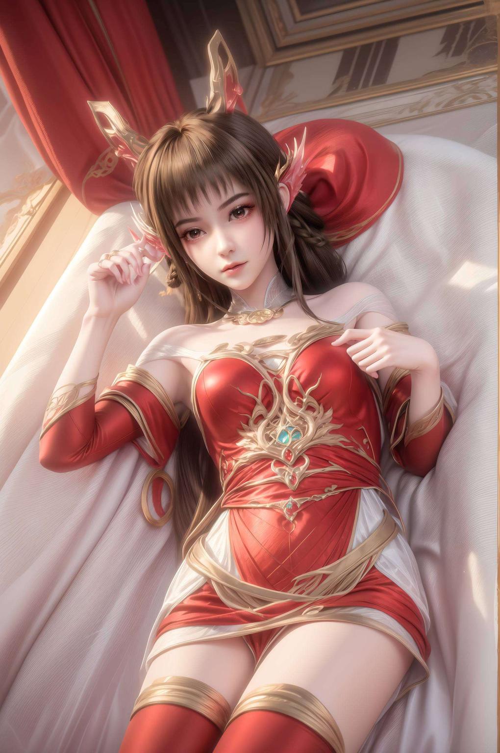 这款1080p壁纸以云落国漫图片为灵感绘制出AI美女的绝美风华