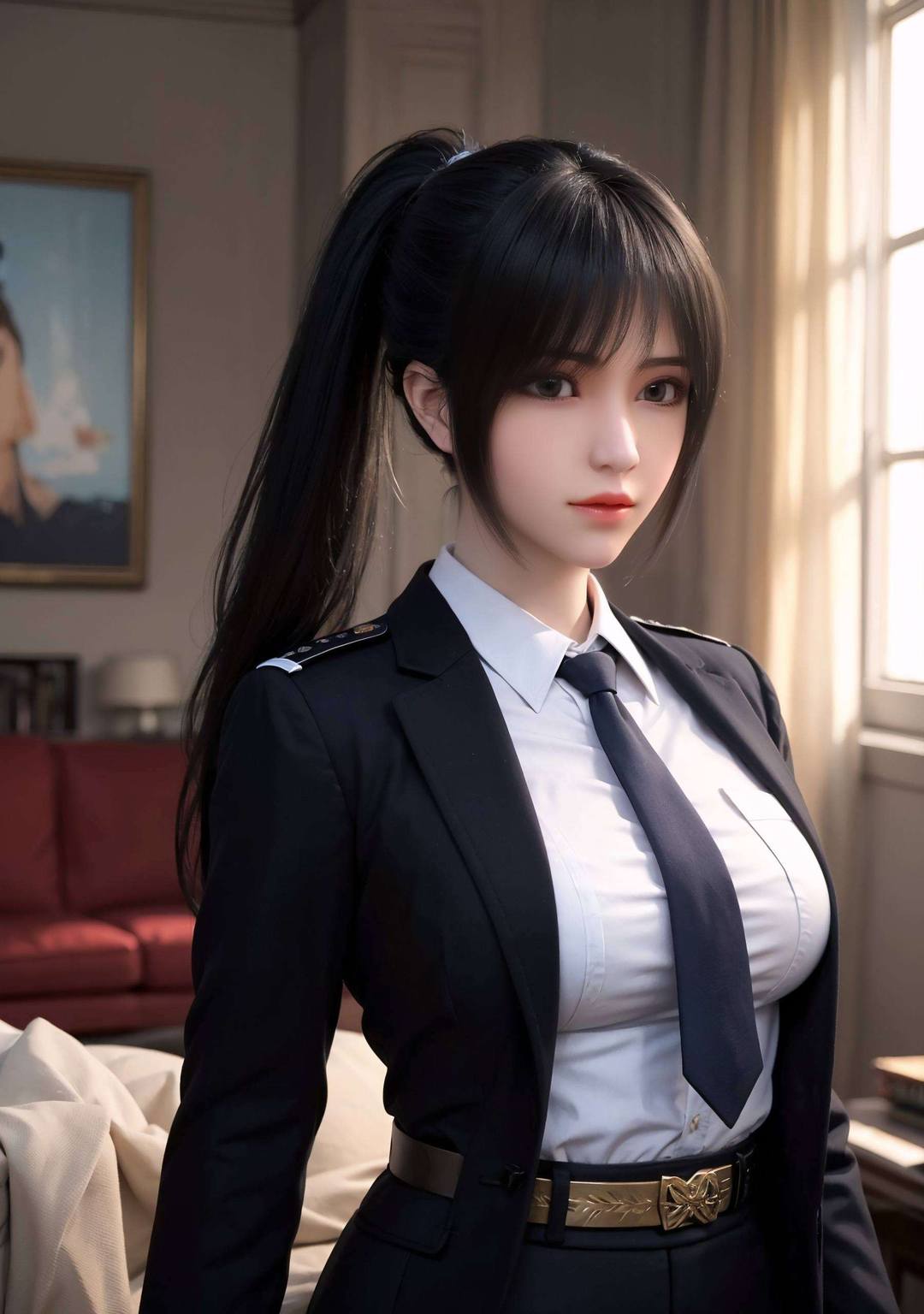 这位雄兵连中的女神她的泪水在4K超清壁纸中显得如此动人