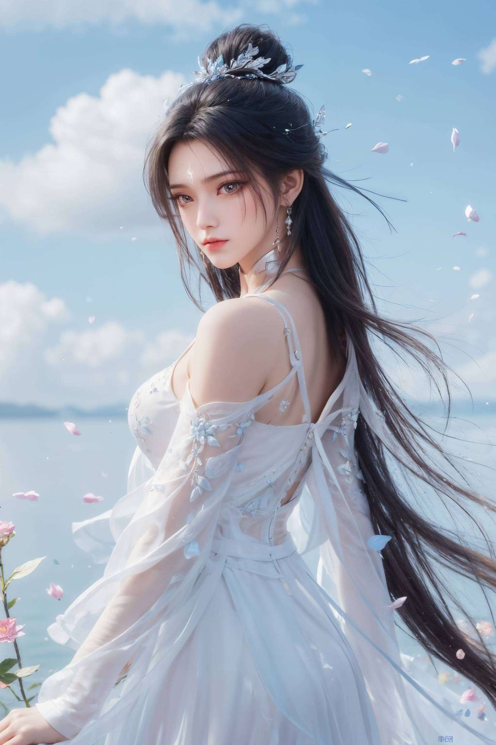 简直是玄幻世界里的冰雪女王让你的手机屏幕也感受一下这股清冷仙气吧！嘻嘻
